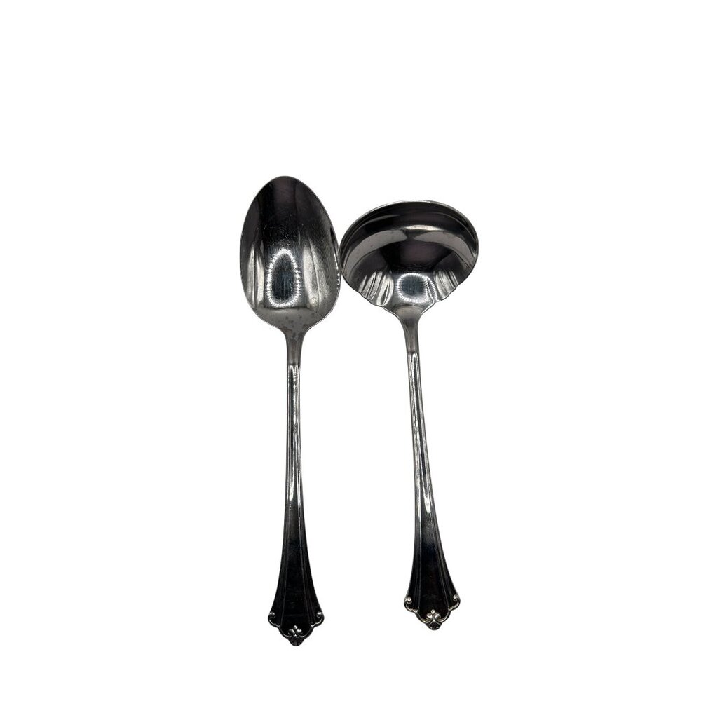 Oneida Anticipation Stainless Steel Serving Spoon & Ladle Set flatware